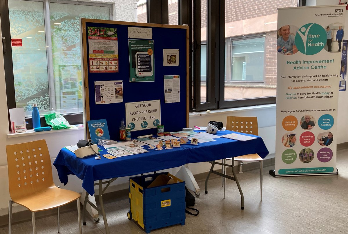 🧂Salt Awareness - 6 Ways to 6 grams

Today, Catherine &amp; Amanda were at <a href="/OUHospitals/">OUH</a> JR raising awareness about dietary salt

🩺BP checks were offered &amp; conversations about the benefits of healthy diets &amp; physical activity to reduce BP

➡️How will you reduce your salt intake?