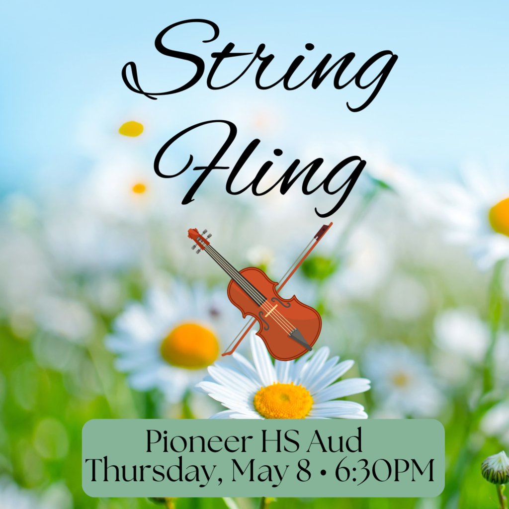 STRING FLING (district all orchestra concert) is tonight in HS aud at 6:30PM. Come in person or see the livestream at 
youtube.com/live/SdjYhkSdf…