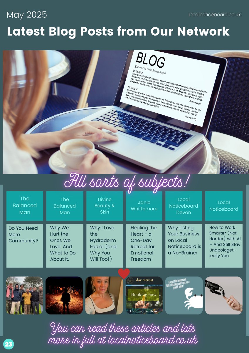 NoticeboardUK's tweet image. 📝 New Blog Posts 

From skincare and self-worth to community, business tips and working smarter with AI – our latest reads cover all sorts of subjects.

Catch up here 👉 f.mtr.cool/koovwoxyqz

#LocalVoices #BusinessBlogs #Wellbeing #LocalNoticeboard #FreshOnTheBlog