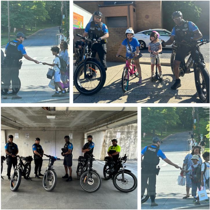 TakomaParkPD's tweet image. Our officers had a wheely good time pedaling alongside the kids for Bike to School Day yesterday! Laughter, high-fives, and helmet hair all around — totally worth it! #BikeToSchoolDay #PedalPower #CommunityRide