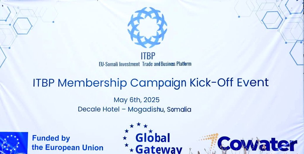 YasirBaffo's tweet photo. A new chapter for Somali business leaders, professionals &amp; young entrepreneurs to have Investment, Trade &amp; Business Platform ITBP initiated by @EU_in_Somalia through @Cowater_Intl.Delivered a message on behalf of Somali Tourism &amp; Hospitality investors &amp; their contribution to 🇸🇴. https://t.co/0TZOFY4hfu