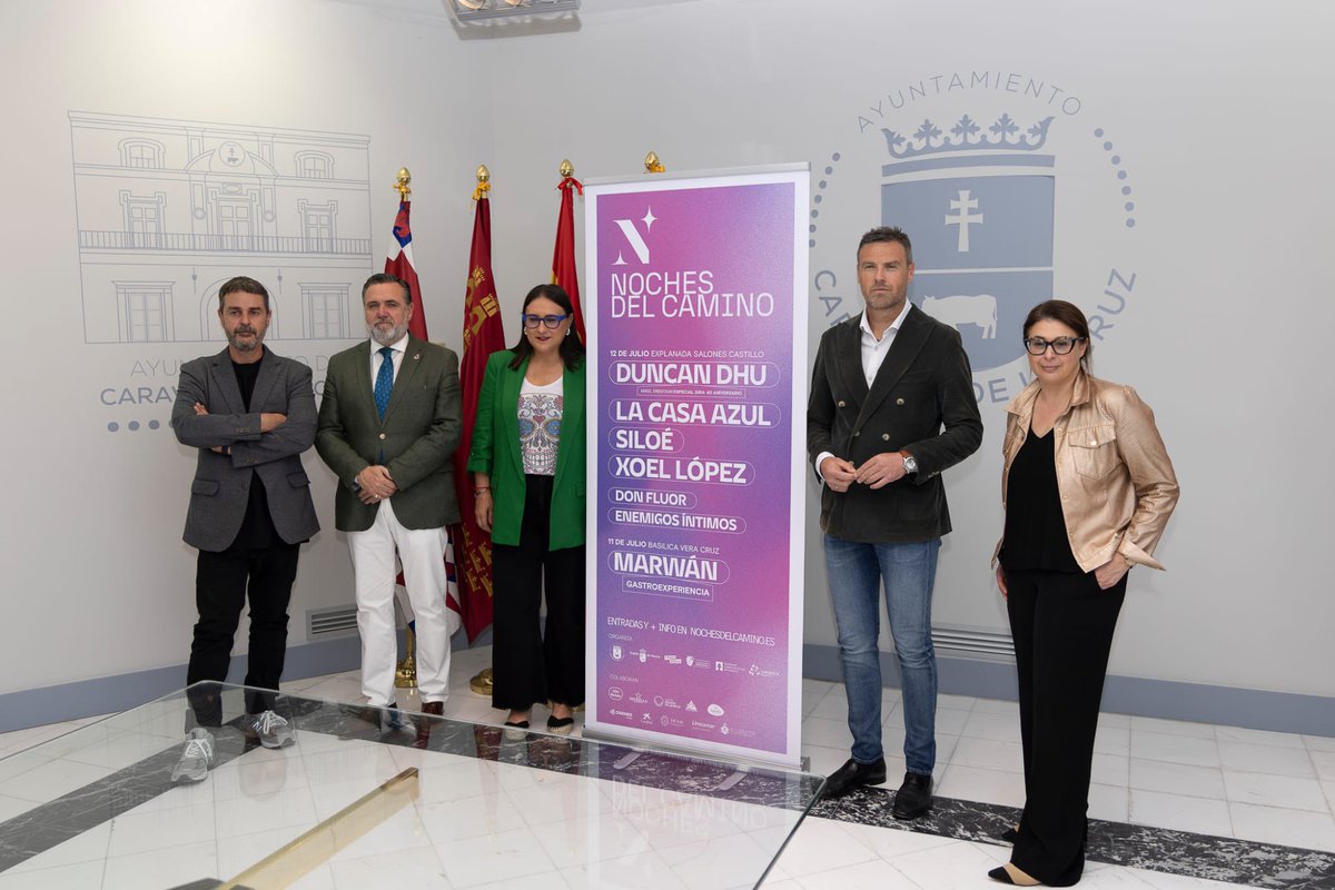 CaminoCaravaca's tweet image. Esta mañana se ha presentado oficialmente en el @AytoCaravaca 🏛️ la 2ª edición de #NochesDelCamino.
Un acto en el que se ha confirmado la incorporación de SILOÉ 🌠 como cierre de cartel del festival.
Con presencia del alcalde, la directora gral de Turismo y Joaquín Crash deMusic