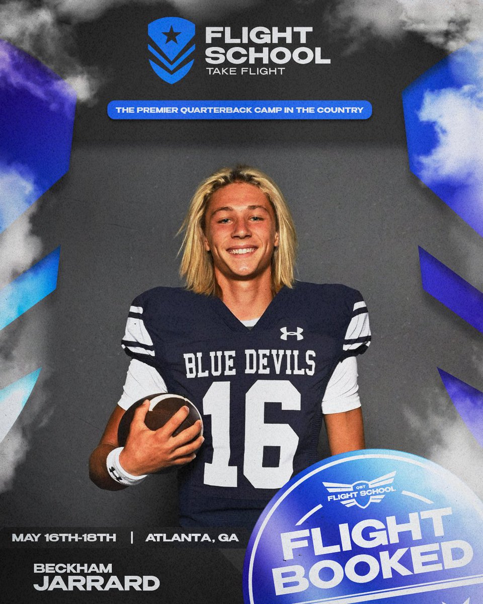Beckham Jarrard (@beckhamjarrard) on Twitter photo Thankful to be invited to this year's Flight
School. Excited to get to learn and compete with some of the best QBs in the country! <a href="/QbTakeover/">QB Takeover</a> <a href="/QuincyAvery/">Quincy Avery</a> <a href="/patohara17/">Pat O'Hara</a> <a href="/StatesboroFB/">Statesboro Football</a> <a href="/thejoshaubrey/">Josh Aubrey</a> Thankful to be invited to this year's Flight
School. Excited to get to learn and compete with some of the best QBs in the country! <a href="/QbTakeover/">QB Takeover</a> <a href="/QuincyAvery/">Quincy Avery</a> <a href="/patohara17/">Pat O'Hara</a> <a href="/StatesboroFB/">Statesboro Football</a> <a href="/thejoshaubrey/">Josh Aubrey</a>