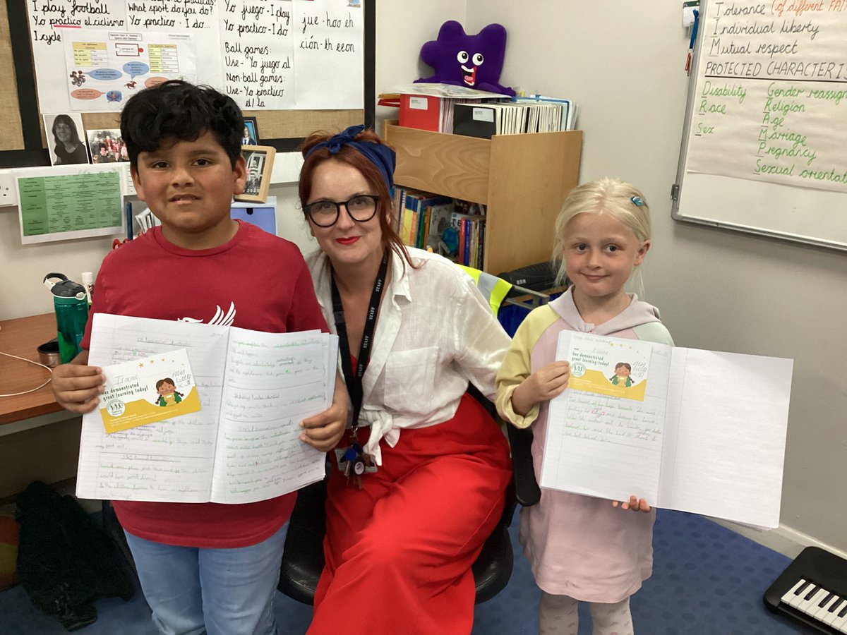 An SLT postcard for these two amazing Year 4 poetry writers! They produced very moving and emotive contrast poems about the experience of refugees. ✍️ 👏🏻 <a href="/fazakprimary/">Fazakerley Primary</a>
