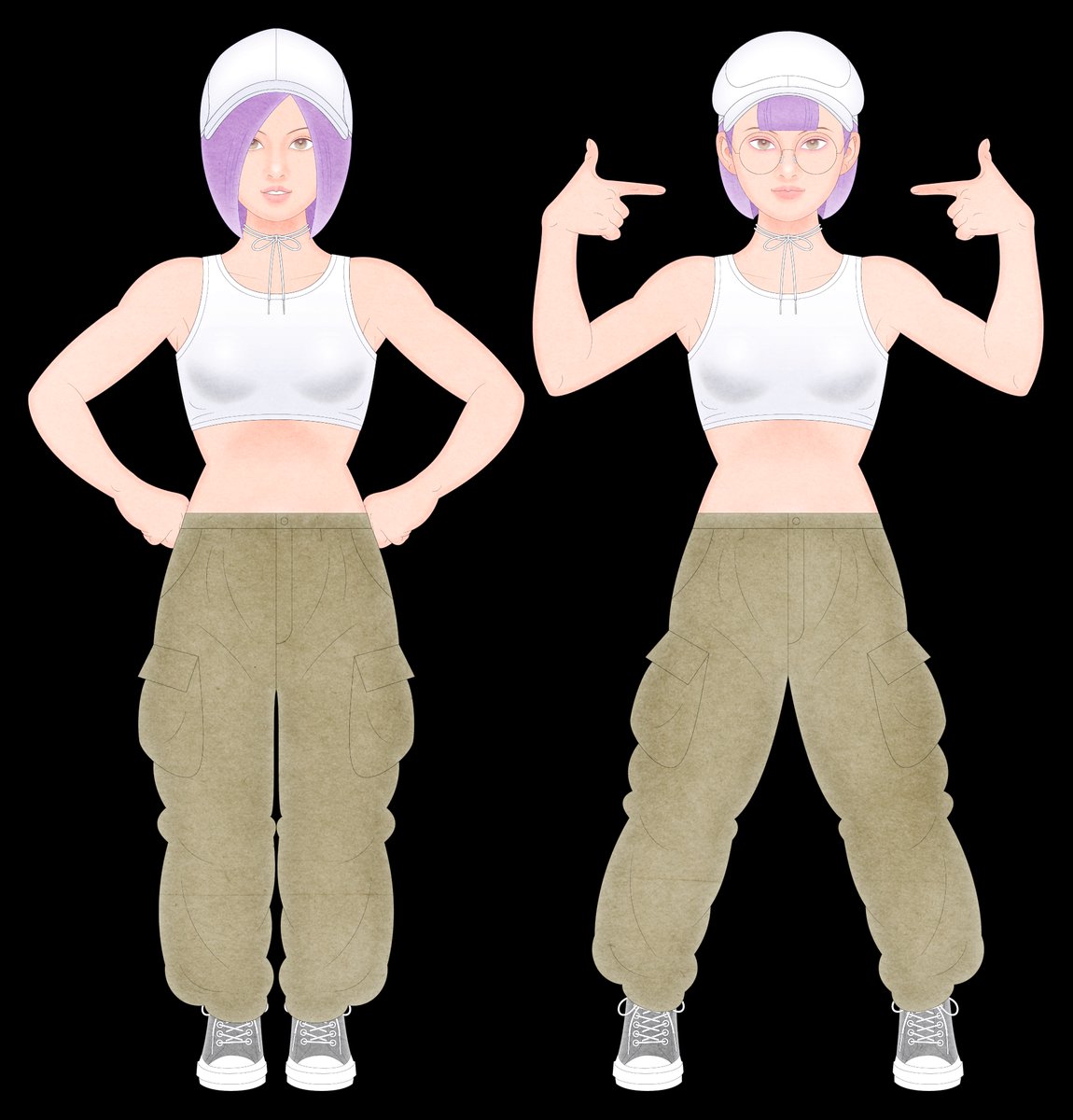 カーゴパンツ。#美少女イラスト #イラスト #女性 #ファッションイラスト