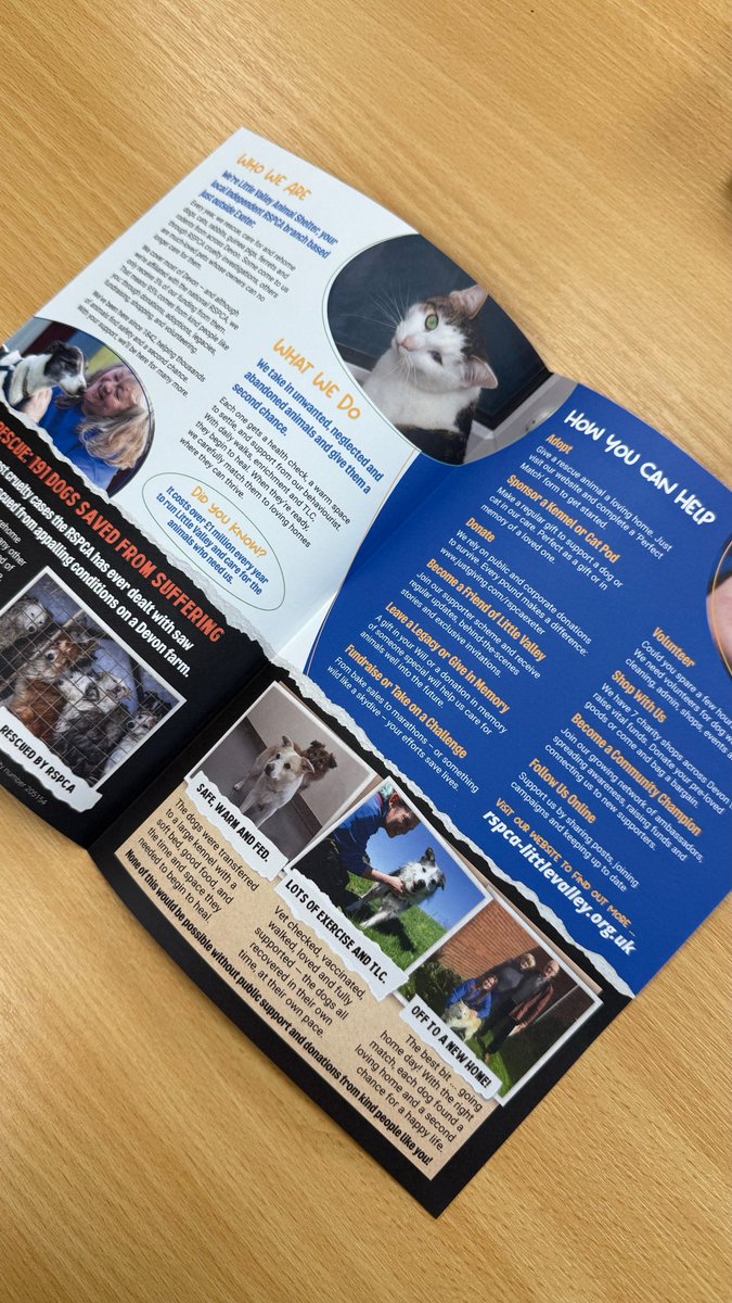 Carly Press (@carlypressltd) on Twitter photo Team CP have produced some vibrant leaflets for RSPCA Little Valley Animal Shelter, Exeter. We're delighted to work alongside great causes and are proud of the work we create together ๐
<a href="/RSPCADevon/">Little Valley Animal Shelter</a>
For further information, please visit rspca-littlevalley.org.uk Team CP have produced some vibrant leaflets for RSPCA Little Valley Animal Shelter, Exeter. We're delighted to work alongside great causes and are proud of the work we create together ๐
<a href="/RSPCADevon/">Little Valley Animal Shelter</a>
For further information, please visit rspca-littlevalley.org.uk