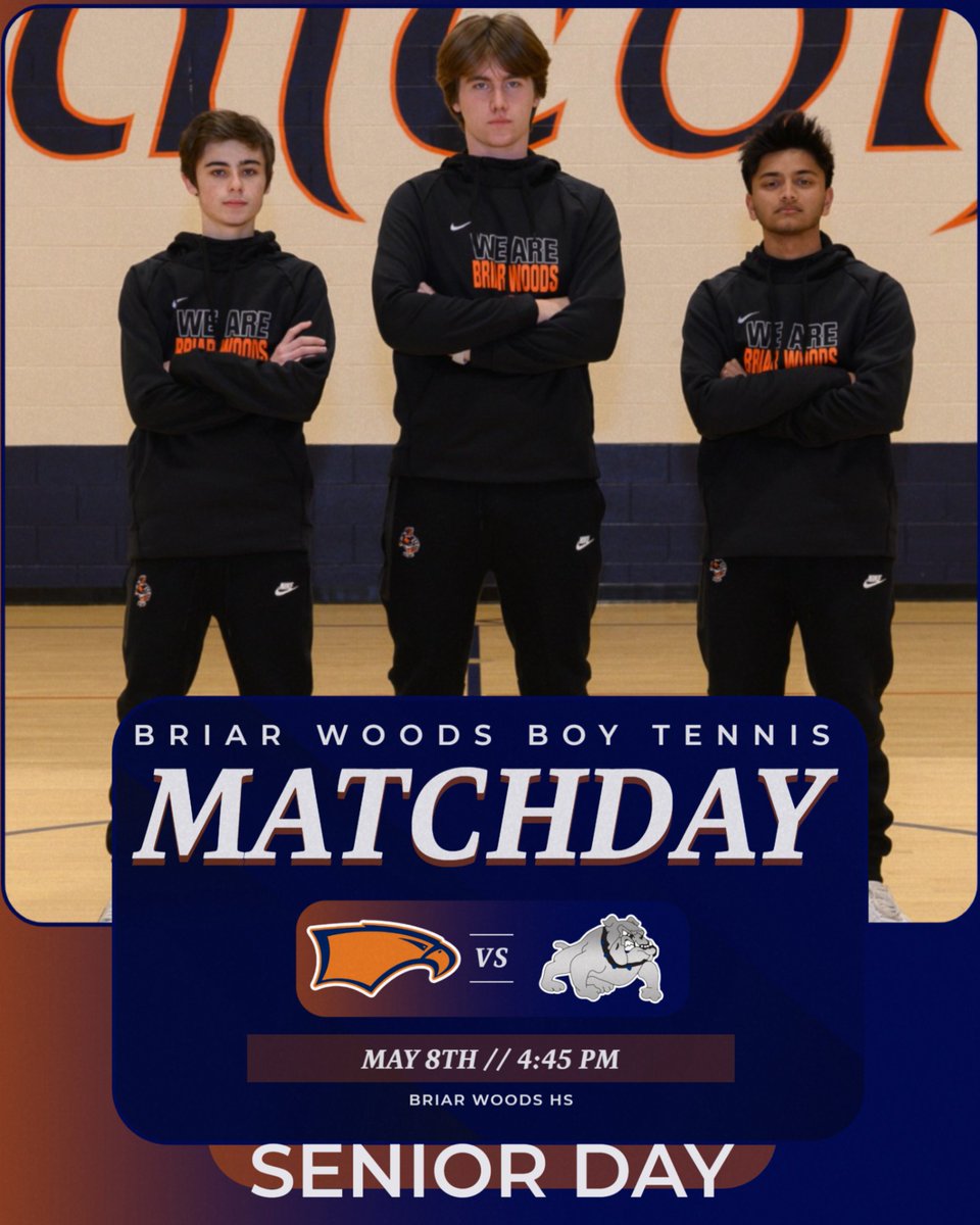 It's Senior Day for Boys Tennis against Stone Bridge.  Go Falcons!