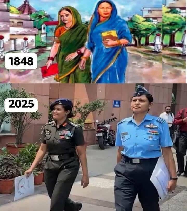 1848 में माँ सावित्रीबाई फुले और माँ फातिमा शेख ने जिस शिक्षा की मशाल जलाई थी,आज 2025 में वो रोशनी देश की रक्षा में चमक रही है। यही है असली फेमिनिज़्म जो किताब से लेकर कमांड तक महिलाओं को नेतृत्व में लाता है।
#IndiaPakistanWar #indianArmyZindabad #BharatMataKiJai