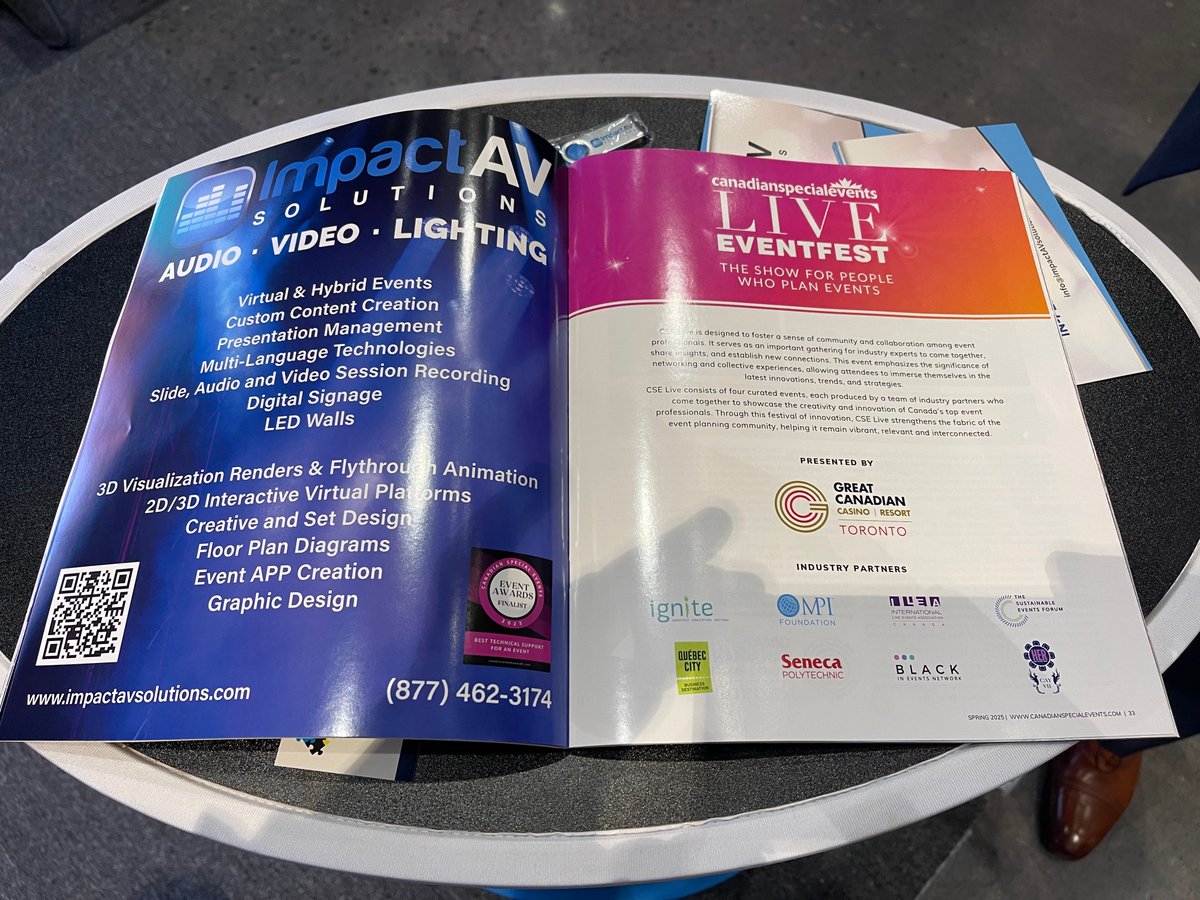 Did you see us at Canadian Special Events Live?  Ask us about our Digital Displays and our full range of Audio Visual Solutions - we can help you make an Impact!

Connect with us: info@impactavsolutions.com

#AV #EventProfs #EventTech #ImpactAV #LiveEvents #MeetingPlanner