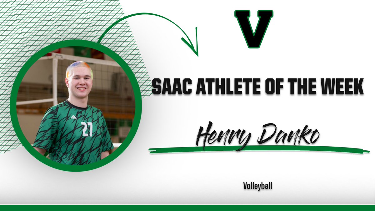Valparaiso Athletics (@athleticsvalpo) on Twitter photo Henry Danko is SAAC Athlete of the Week! Henry is a true leader-plays in 6 rotations, fills multiple roles & always brings the energy! 🔥
🔹 193 assists
🔹 129 kills | 32.4% kill rate | .236 hitting %
🔹 24 block assists
🔹 157 digs
<a href="/ValpoHS411/">Viking Info</a> Henry Danko is SAAC Athlete of the Week! Henry is a true leader-plays in 6 rotations, fills multiple roles & always brings the energy! 🔥
🔹 193 assists
🔹 129 kills | 32.4% kill rate | .236 hitting %
🔹 24 block assists
🔹 157 digs
<a href="/ValpoHS411/">Viking Info</a>