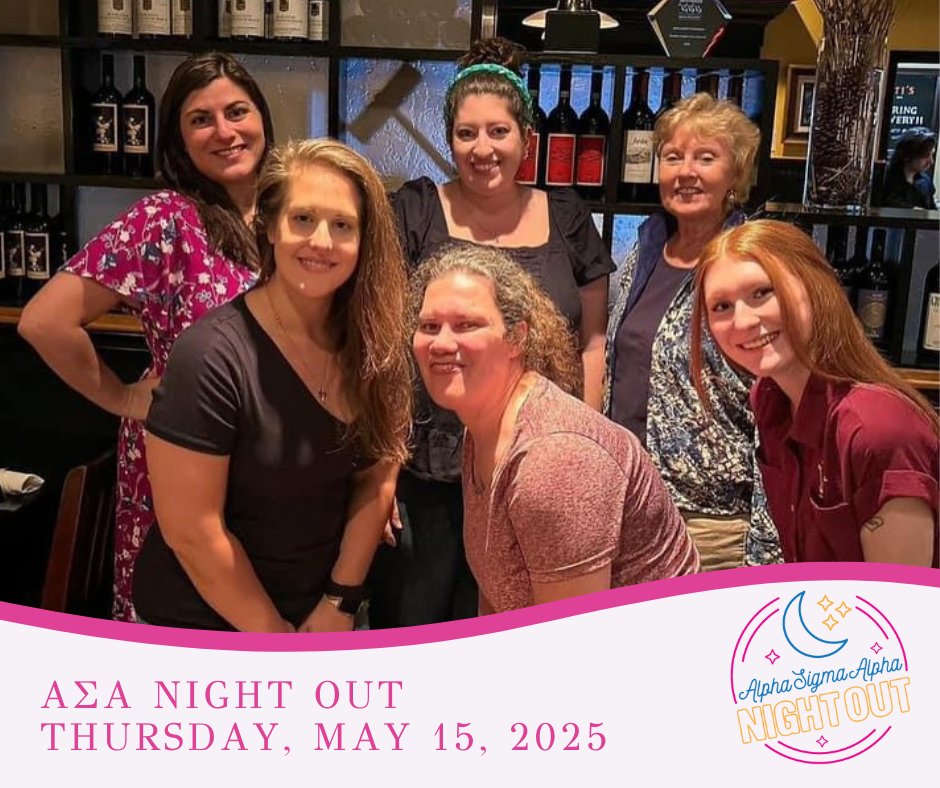 AΣA Night Out is only one week away!! ✨️ Do you have your night planned with sisters? The idea is simple – invite sisters to spend the evening together, doing whatever you choose.