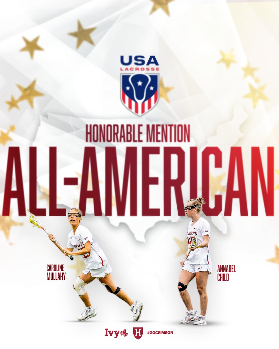 🇺🇸🇺🇸🇺🇸

Caroline Mullahy and Annabel Child earn USA Lacrosse All-American Honorable Mentions ⭐️

#HarvardWLax 
#GoCrimson