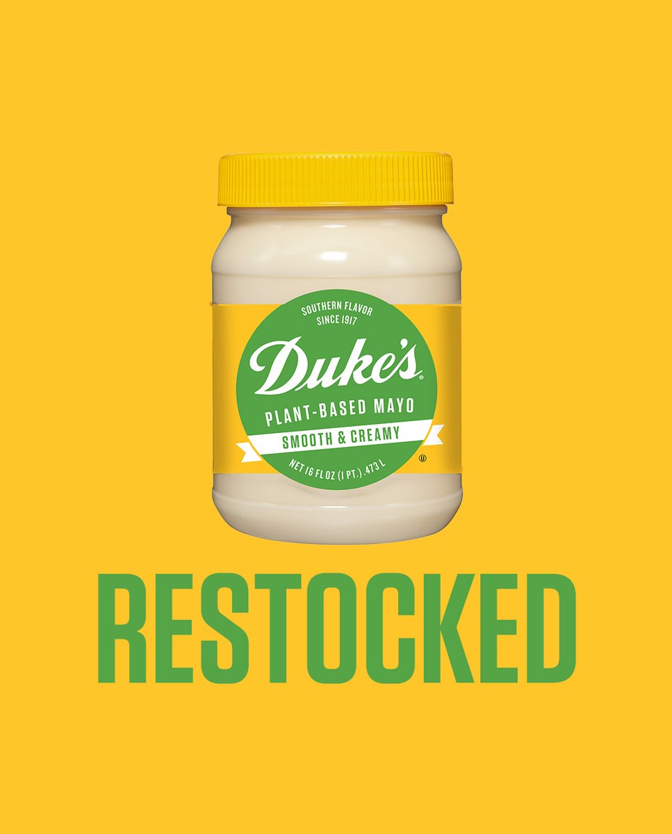 Our Plant-Based Mayo is restocked on dukesmayo.com. 

Shop now: dukesmayo.com/products/dukes…