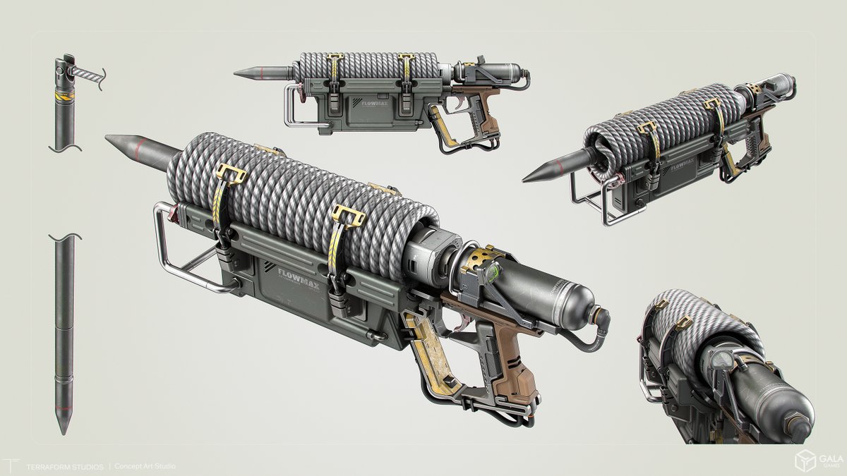 terraformart's tweet image. Plasma Launcher, Protex Pack and Zipline designed, CAD Modeled and rendered by Alex Refuser for Last Expedition
Art Director: Aurelien Fournier
Creative Director: Finnian MacManus @fmacmanus
#weaponart #weapondesign #cadmodel #cadmodeling #hardsurface #3drender #scifi #2dart