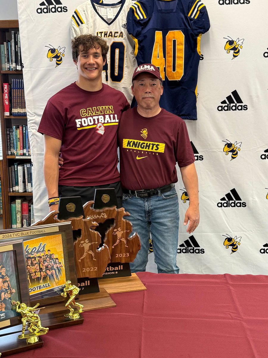 Nathan Mikesell (@natemikesell40) on Twitter photo Put pen to paper and made it official! 100% <a href="/CalvinKnightsFB/">Calvin Knights Football</a> ⚔️⚔️
Thank you to my family and teammates for celebrating this with me. And a special congratulations to <a href="/NicholasMikese1/">Nicholas Mikesell</a> on signing with <a href="/AlmaScotsXCTF/">Alma College XC/T&F</a>
#goknights Put pen to paper and made it official! 100% <a href="/CalvinKnightsFB/">Calvin Knights Football</a> ⚔️⚔️
Thank you to my family and teammates for celebrating this with me. And a special congratulations to <a href="/NicholasMikese1/">Nicholas Mikesell</a> on signing with <a href="/AlmaScotsXCTF/">Alma College XC/T&F</a>
#goknights