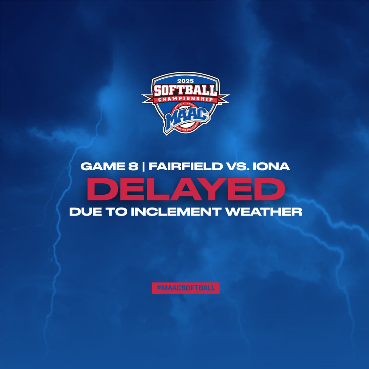 We're delayed  here in Poughkeepsie 🌧️ 

#MAACSoftball