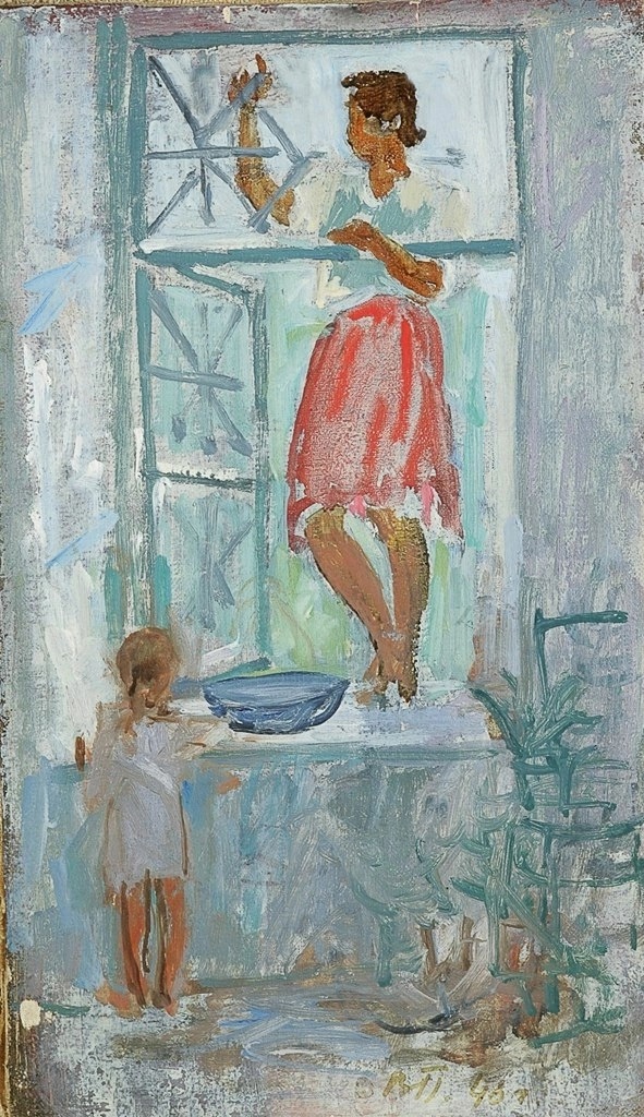 "The War Has Ended" (study) by Vasily Pochitalov (1946)