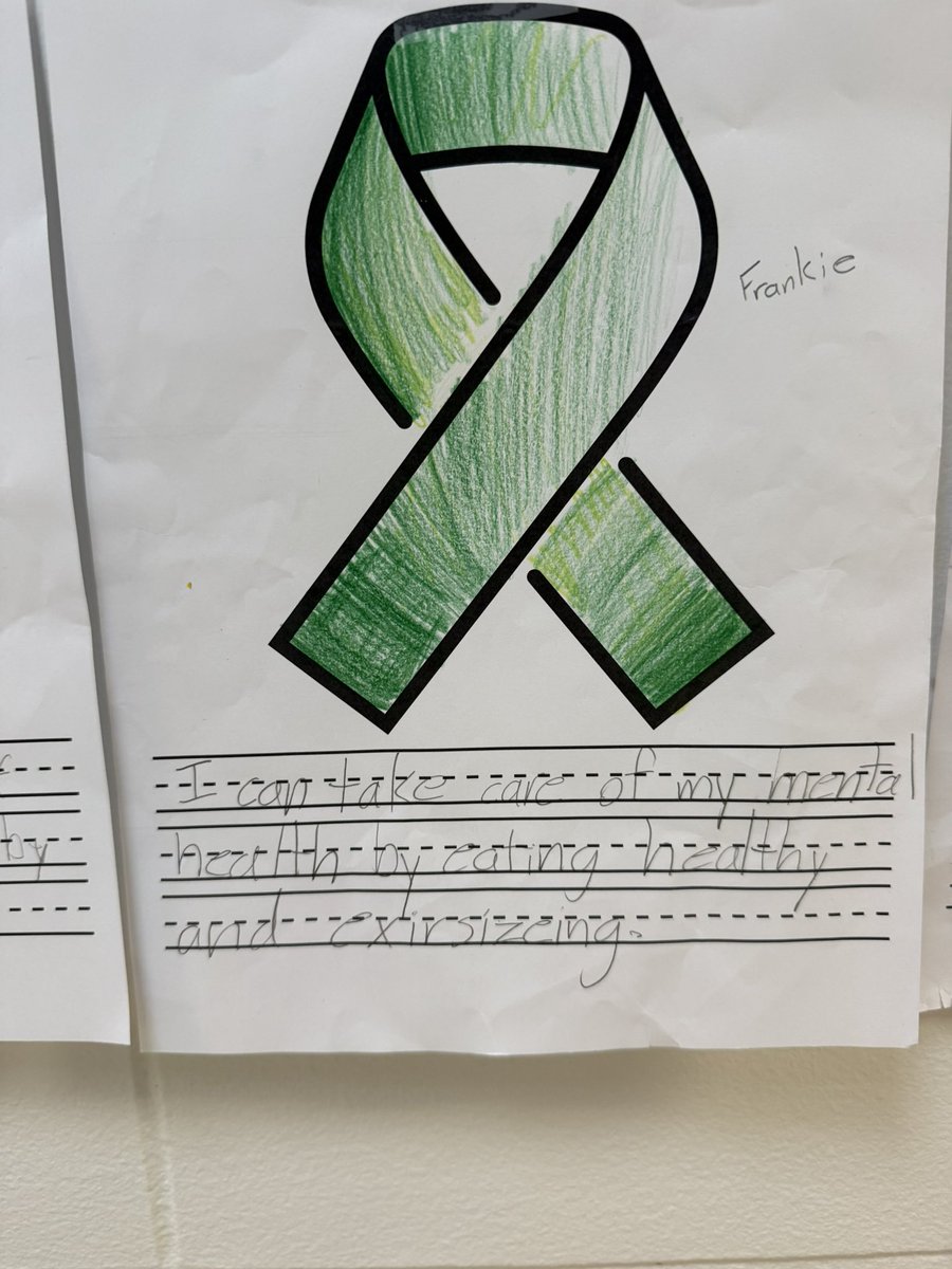 May is Mental Health Awareness Month! In our SEL lessons, we are talking about healthy ways to take care of our mind when we have big feelings 🎗️💚 #wiproud