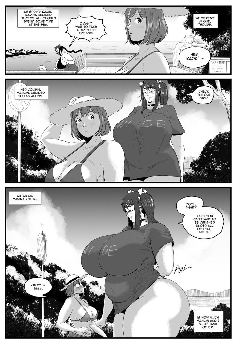 Our big lady, Mayumi, teases poor little Kaori...