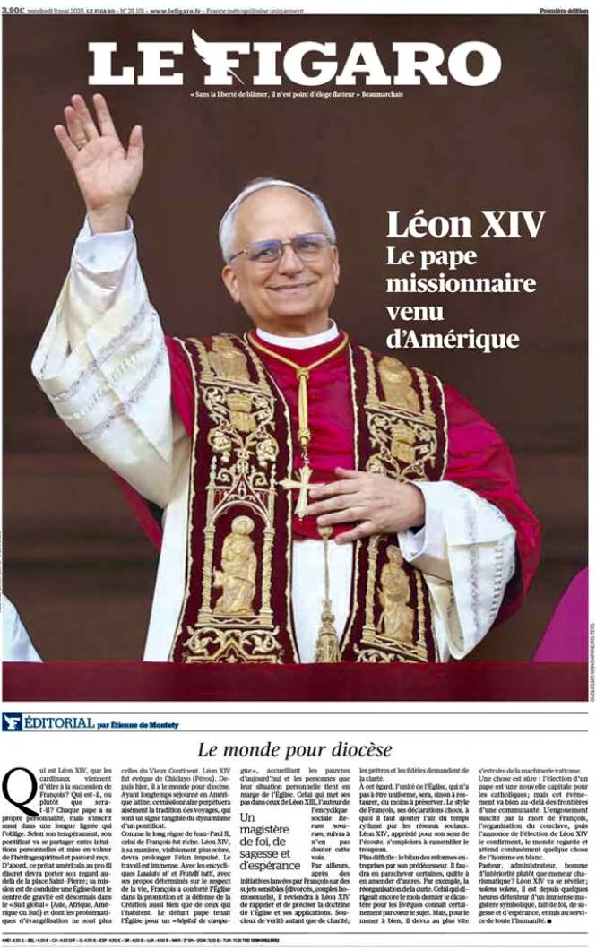 #LeonXIV  La une de ⁦<a href="/Le_Figaro/">Le Figaro</a>⁩