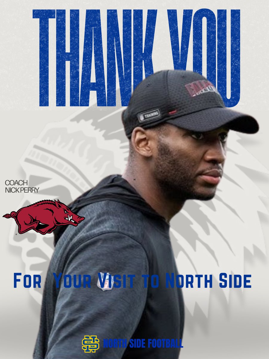 North Side High School Football (@nshsindians) on Twitter photo A big thanks to The University of Arkansas and Coach Nick Perry <a href="/NIckPerry_27/">Nick Perry</a> for stopping by to check out our players and program! A big thanks to The University of Arkansas and Coach Nick Perry <a href="/NIckPerry_27/">Nick Perry</a> for stopping by to check out our players and program!