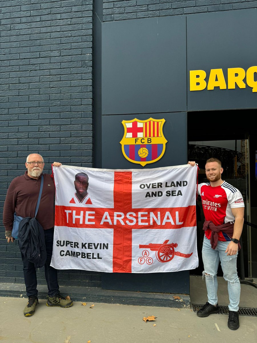 Sadly the European tour for the KC flag, has come to an end. It’s been at every European game this season, and has done us proud. If any member of Kevins family would like the flag, or has any suggestions what we should do with it, please contact me. RIP KC. 🔴⚪️❤️ <a href="/KJCfoundation/">The Kevin Campbell Foundation</a>