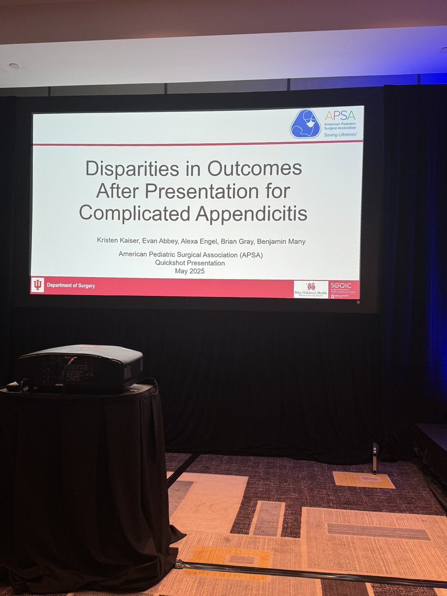 Jasmine (Lee) Ivory, MD (@drjasmine_md) on Twitter photo Powerful work presented on disparities in complicated appendicitis outcomes by <a href="/kristen_kaiser1/">Kristen Kaiser, MD</a> . Lower Child Opportunity Index was linked to longer stays & higher ICU use. A clear call for equity-focused pediatric surgical care. #APSA2025 #SDOH <a href="/APSASurgeons/">APSA Surgeons</a> <a href="/IU_PedSurg/">IUSM Pediatric Surgery</a> Powerful work presented on disparities in complicated appendicitis outcomes by <a href="/kristen_kaiser1/">Kristen Kaiser, MD</a> . Lower Child Opportunity Index was linked to longer stays & higher ICU use. A clear call for equity-focused pediatric surgical care. #APSA2025 #SDOH <a href="/APSASurgeons/">APSA Surgeons</a> <a href="/IU_PedSurg/">IUSM Pediatric Surgery</a>