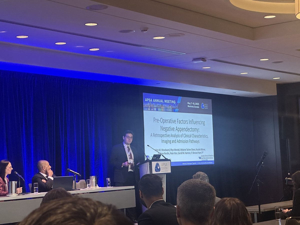 Nicole Santucci, MD (@nicolemsantucci) on Twitter photo Dr. John Woodward with fascinating talk about factors associated with a negative appendectomy, including patients who aren’t evaluated by an ED provider and no imaging (compared to ultrasound) <a href="/APSASurgeons/">APSA Surgeons</a> #APSA25 Dr. John Woodward with fascinating talk about factors associated with a negative appendectomy, including patients who aren’t evaluated by an ED provider and no imaging (compared to ultrasound) <a href="/APSASurgeons/">APSA Surgeons</a> #APSA25