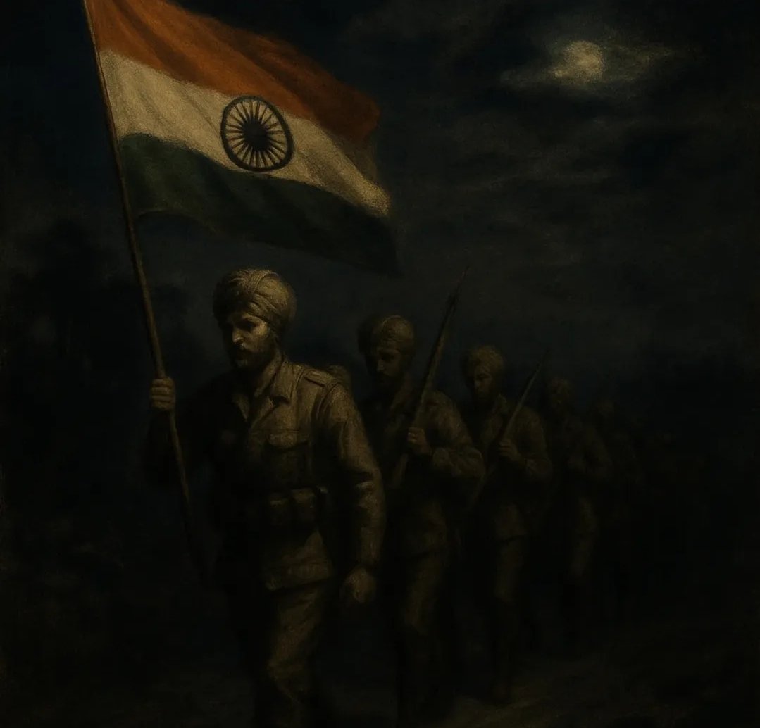 iAkashKumarSah's tweet photo. They walk into the dark, 
so we may wake to the light.
#IndianArmy 🇮🇳
#OperationSindoor https://t.co/YFLjugSN9F