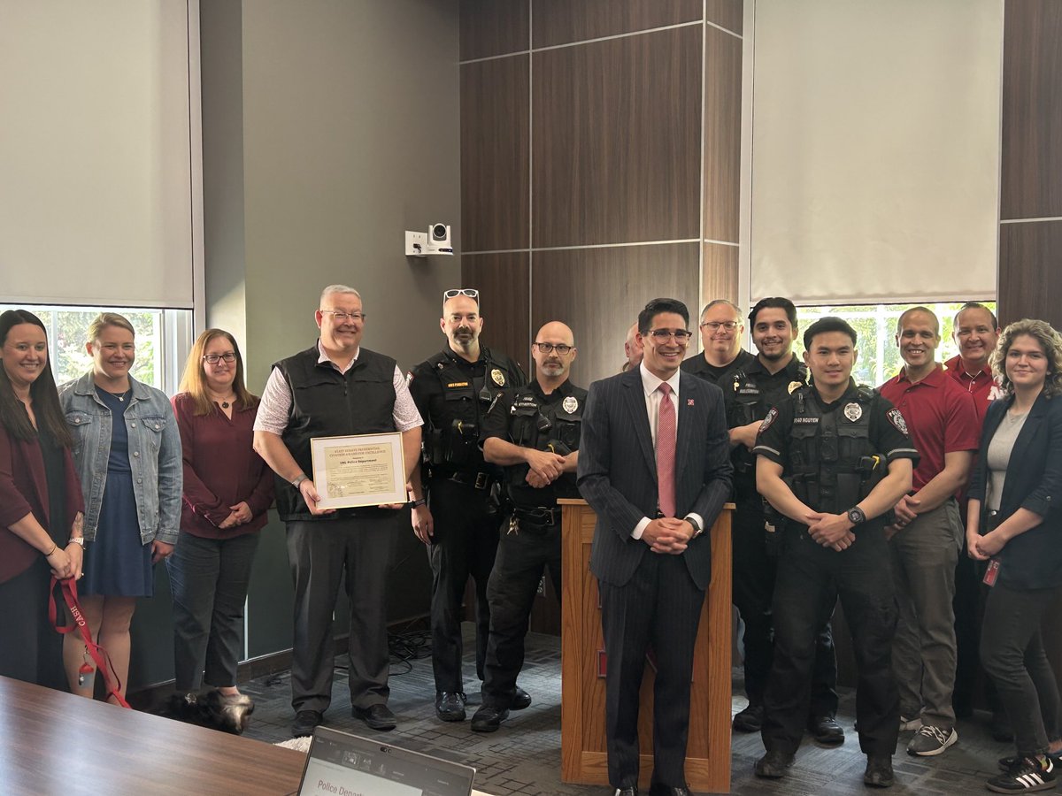 Congrats to ⁦<a href="/UNLPD/">Safety at Nebraska</a>⁩, winners of ⁦<a href="/UNLincoln/">University of Nebraska-Lincoln</a>⁩ Staff Senate Presidential Citation Award for Excellence. GBR!