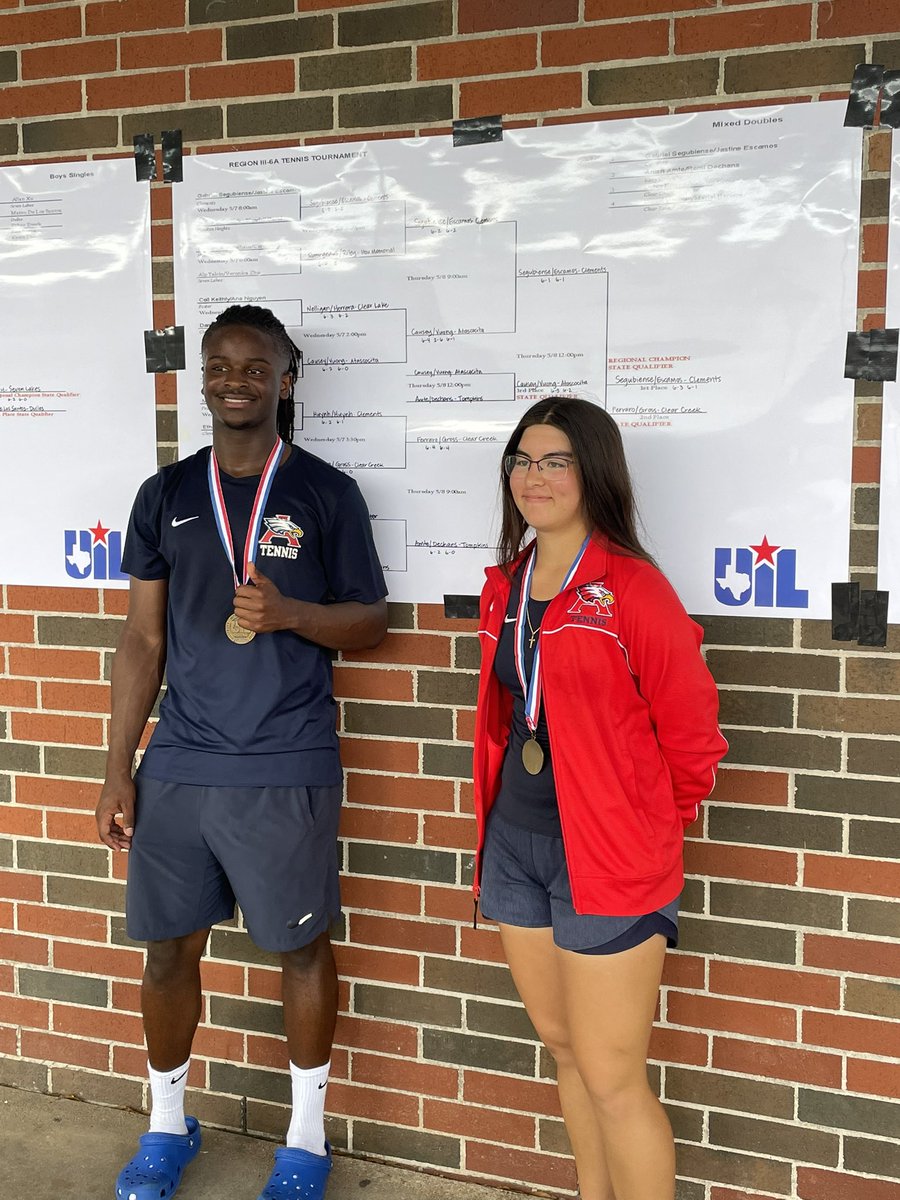 Atascocita High School Tennis (@ahstennis24) on Twitter photo History has been made by Anderson and Stella. First time in school history Eagle Tennis is going to STATE!!! Anderson and Stella upset the 4 seed and the 2 seed to advance to STATE!!! 🦅 🎾
<a href="/HumbleISD_AHS/">The Atascocita HS</a> <a href="/HumbleISD_Ath/">Humble ISD Athletics</a> History has been made by Anderson and Stella. First time in school history Eagle Tennis is going to STATE!!! Anderson and Stella upset the 4 seed and the 2 seed to advance to STATE!!! 🦅 🎾
<a href="/HumbleISD_AHS/">The Atascocita HS</a> <a href="/HumbleISD_Ath/">Humble ISD Athletics</a>