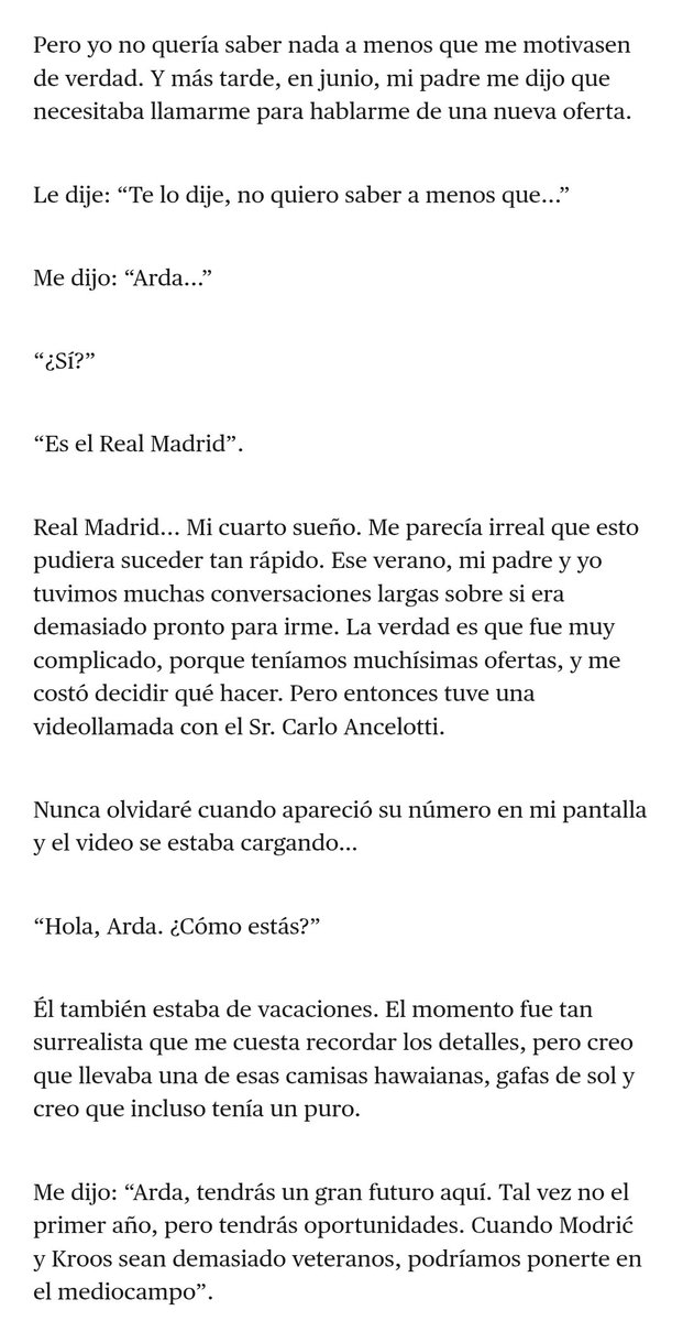 He llorado con esto de Arda. Vaya texto. Se acaba de convertir en top 3 jugadores favoritos