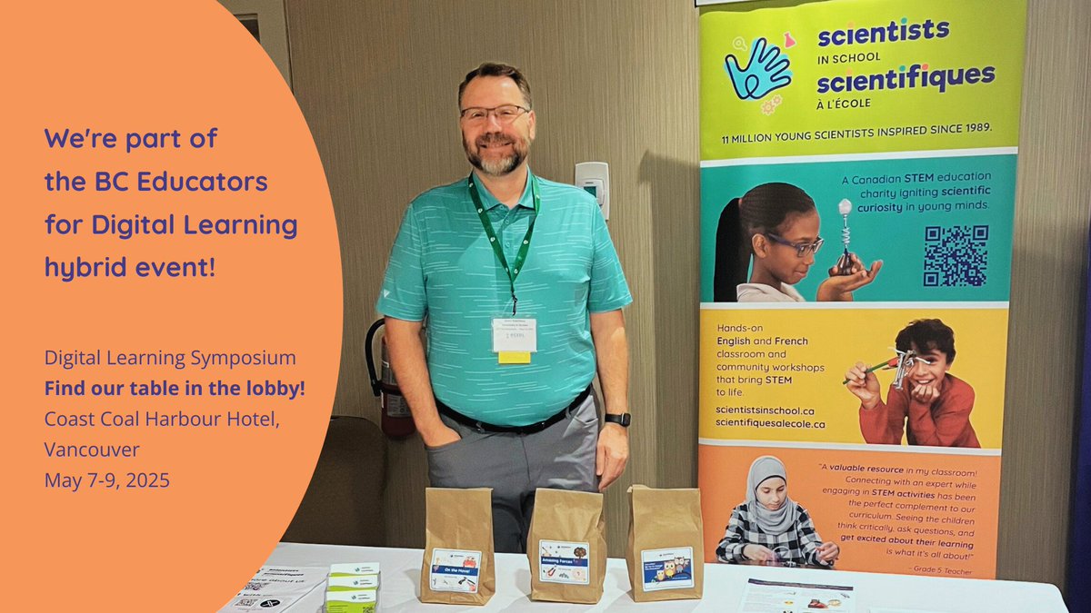 Hey there Vancouver! You can find us today and tomorrow at the Digital Learning Symposium.
Stop by our table to talk all things online #STEMEducation!
scientistsinschool.ca/workshops/

#BCTeachers #BCEducation #STEMWorkshops #STEMForKids