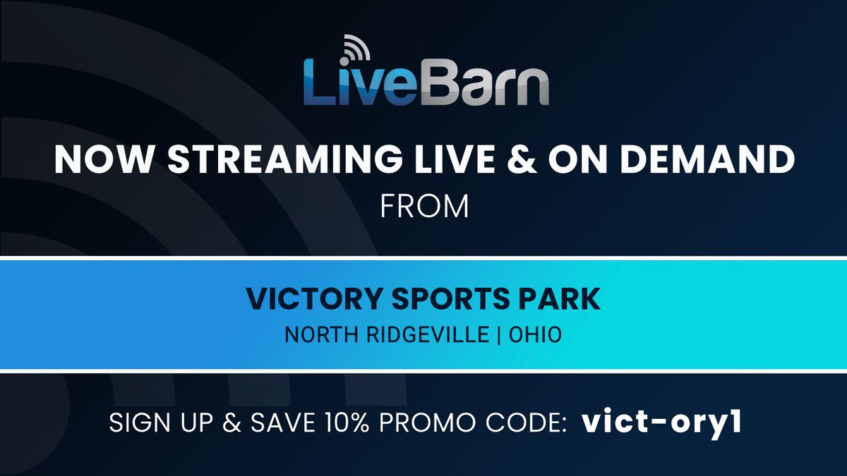 LiveBarn is a subscription service that allows you to watch events Live or On Demand for 30 days!

• Save and share 30-second highlights
• Download entire games/practices
• Tag highlights while watching live, in-venue

10% DISCOUNT - PROMO CODE: ​vict-ory1