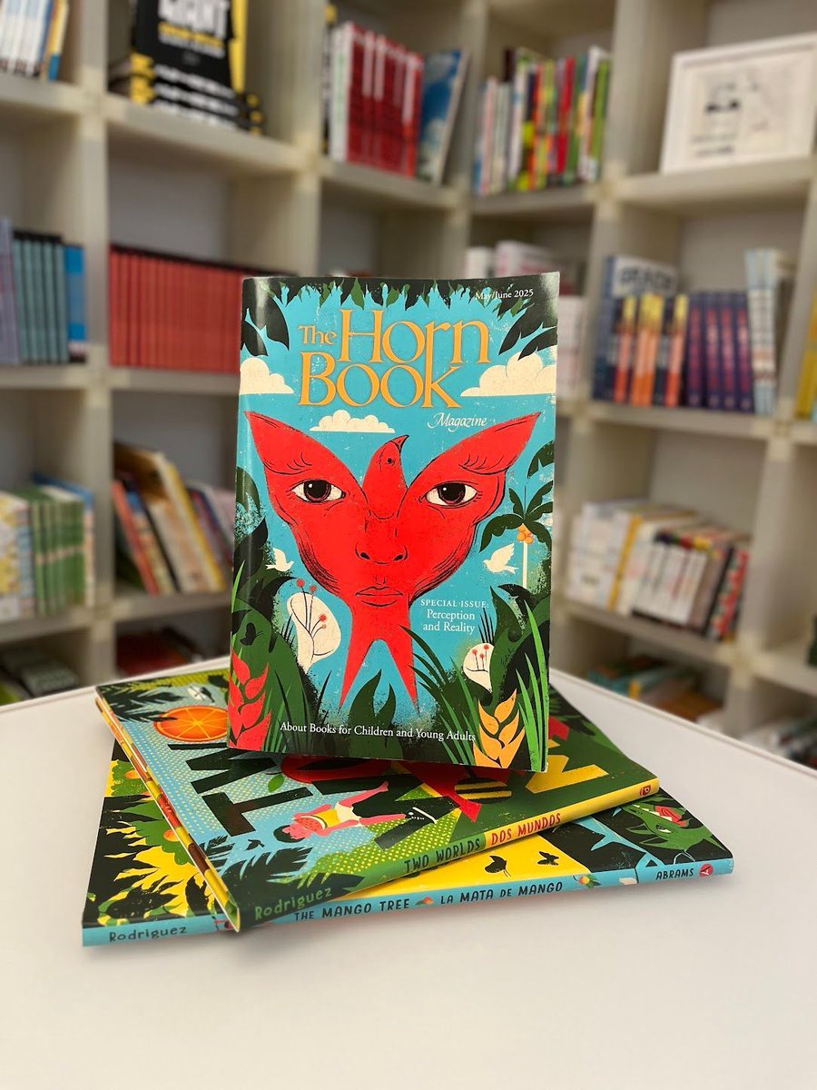 Ay, mira!  We can't stop staring at this gorgeous cover for the May issue of  The Horn Book, illustrated by Pippin's very own Edel Rodriguez.  👀