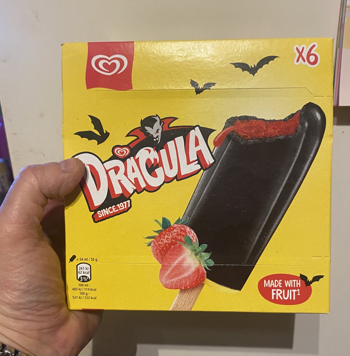 Lads !! The Fruity Prince of darkness has returned!!they’re selling Draculas in Tesco !!