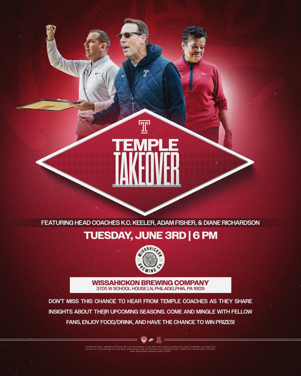 Come see us at Wissahickon Brewing Company on Tuesday, June 3rd! 

Registration 🔗: bit.ly/4m7ule8

#GoOwls🦉