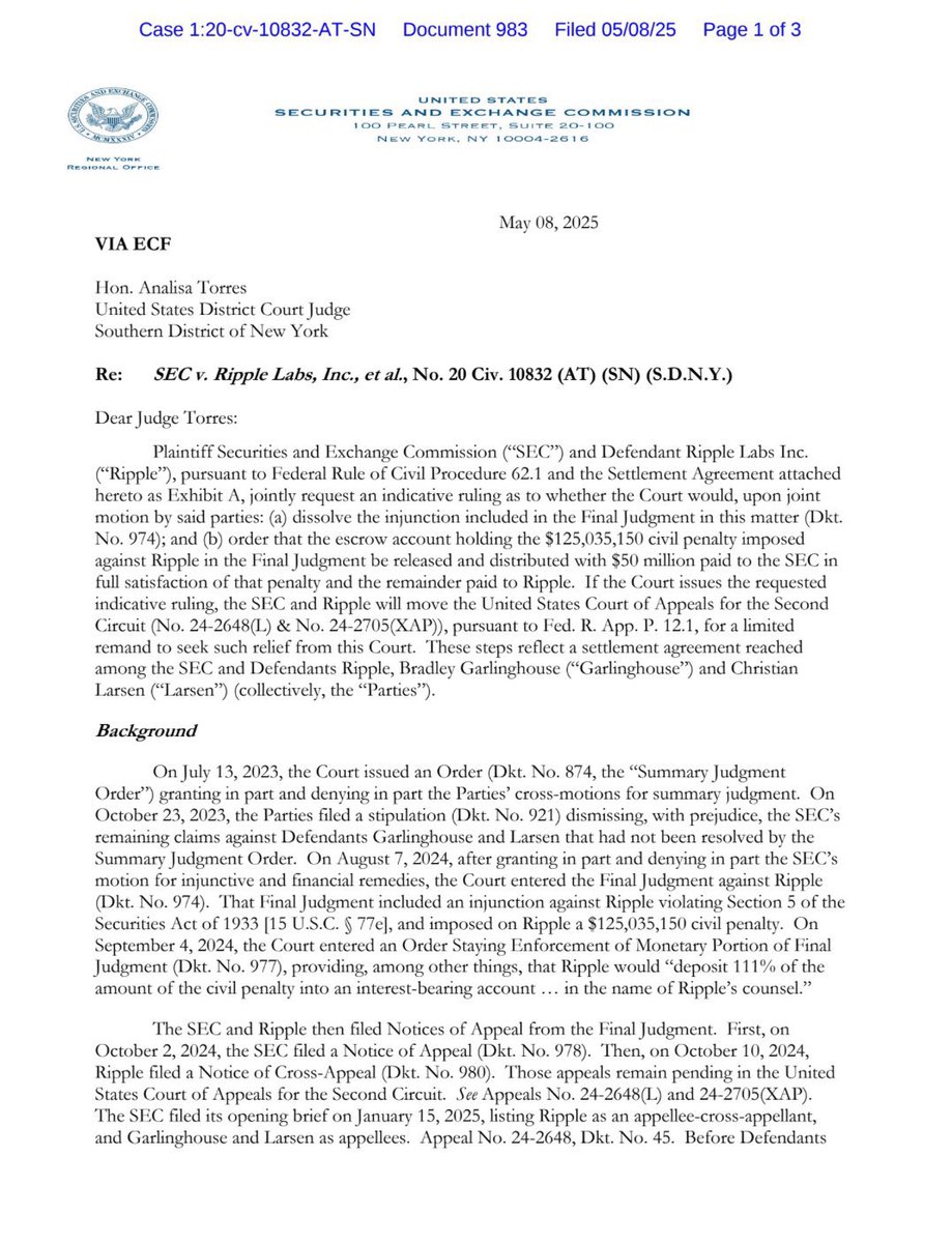 _Crypto_Barbie's tweet image. 🚨 BREAKING NEWS: 

THE SEC HAS FILED THE SETTLEMENT AGREEMENT LETTER IN THE RIPPLE CASE! ⚖️ 

NOW #XRP IS OFFICIALLY FREE! 🙌🏼 

dropbox.com/scl/fi/ipvn7sv…