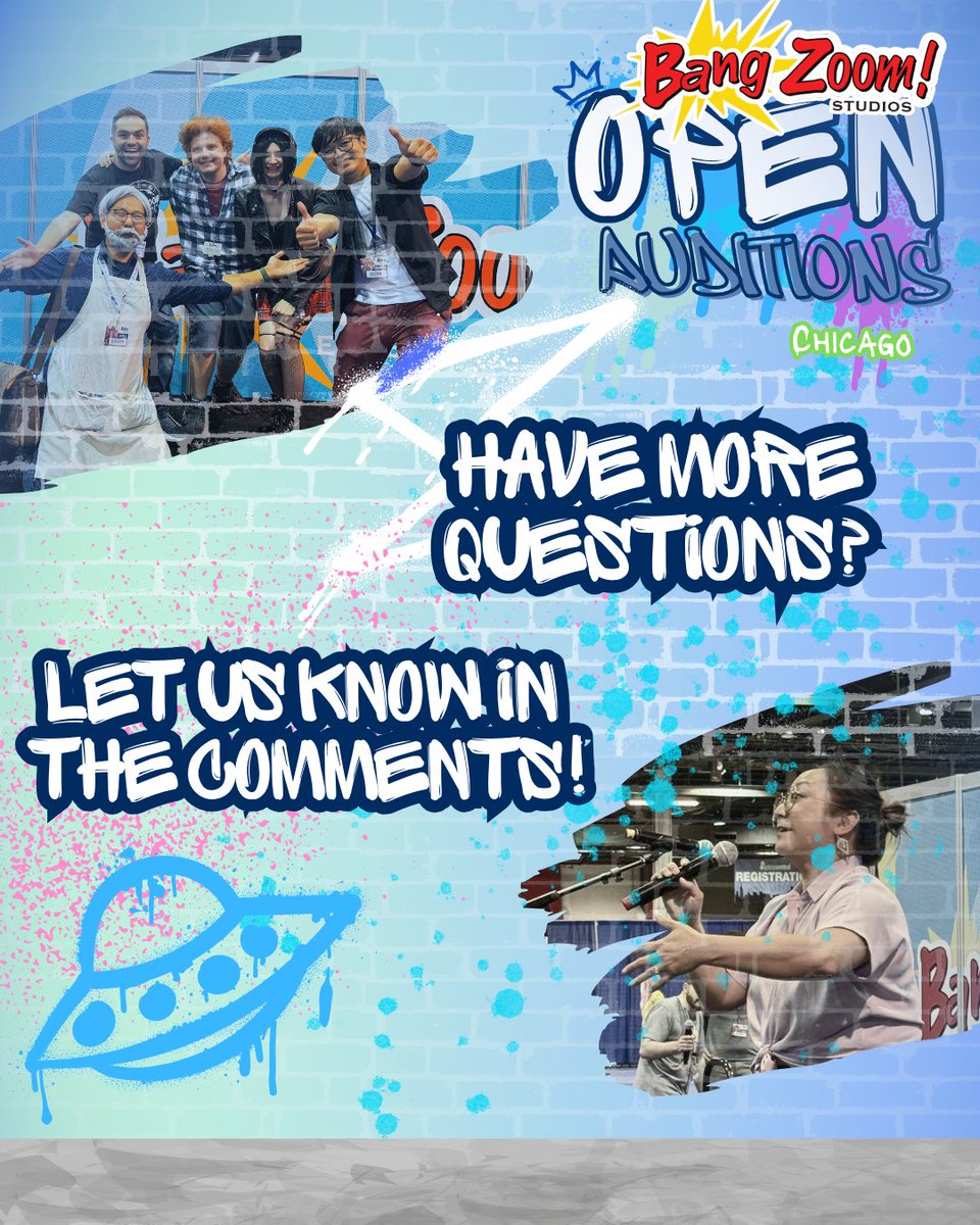 BangZoom's tweet image. Dreaming of your big break or eager to try out your voice acting chops in front of our casting directors? Open Auditions will be held 5/16 and 5/17 at our @animecentral booth! Want to get ahead of the game? Registration will open TOMORROW FRIDAY MAY 9, 2025. 🚀