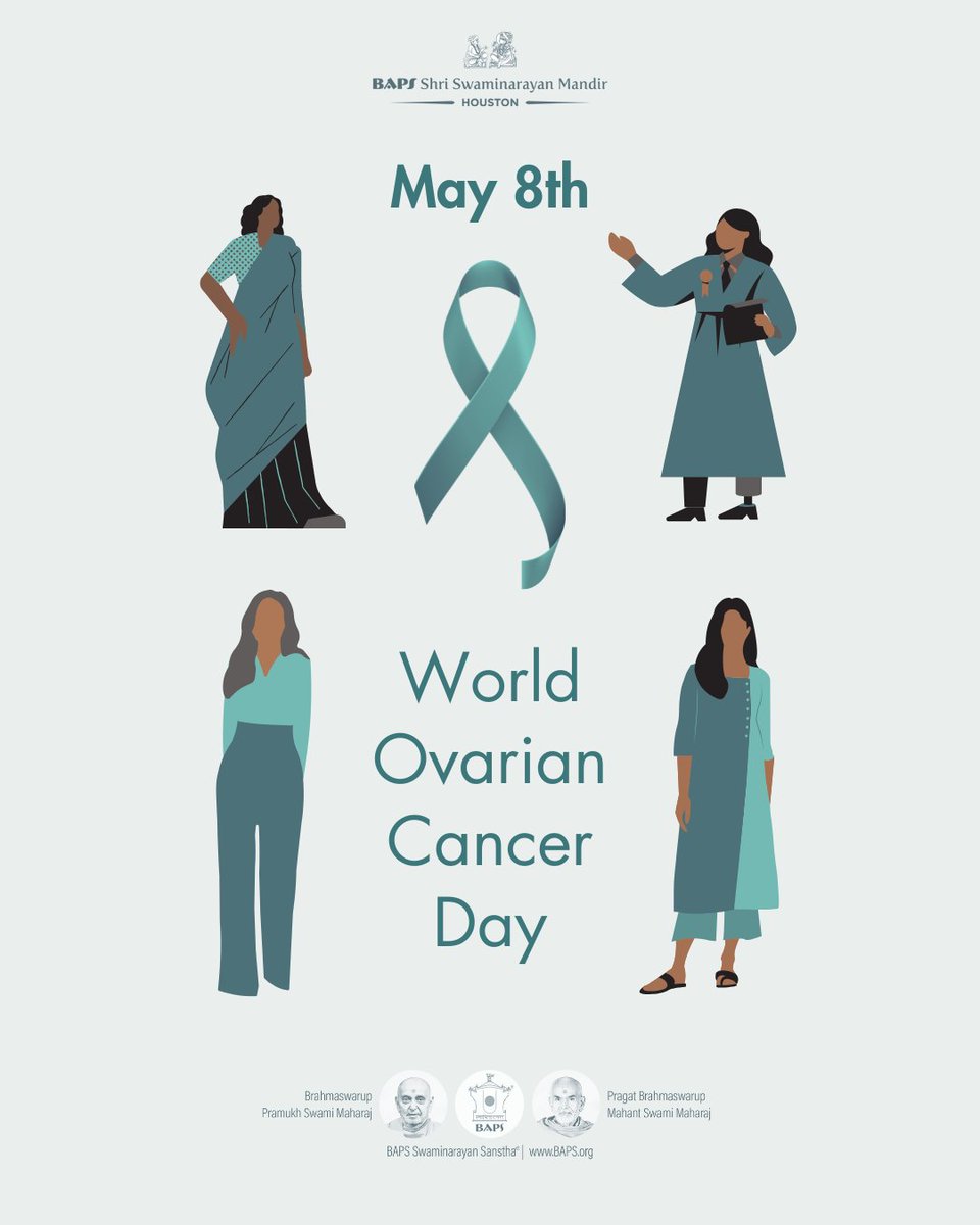 Today, on May 8, we wear teal in honor of the warriors, the survivors, and those we’ve lost to ovarian cancer. Let’s spread the facts and raise awareness for earlier detection and stronger support.

#OvarianCancerAwareness #BAPSHouston #BAPS #Houston #visithouston #mandir #HTX