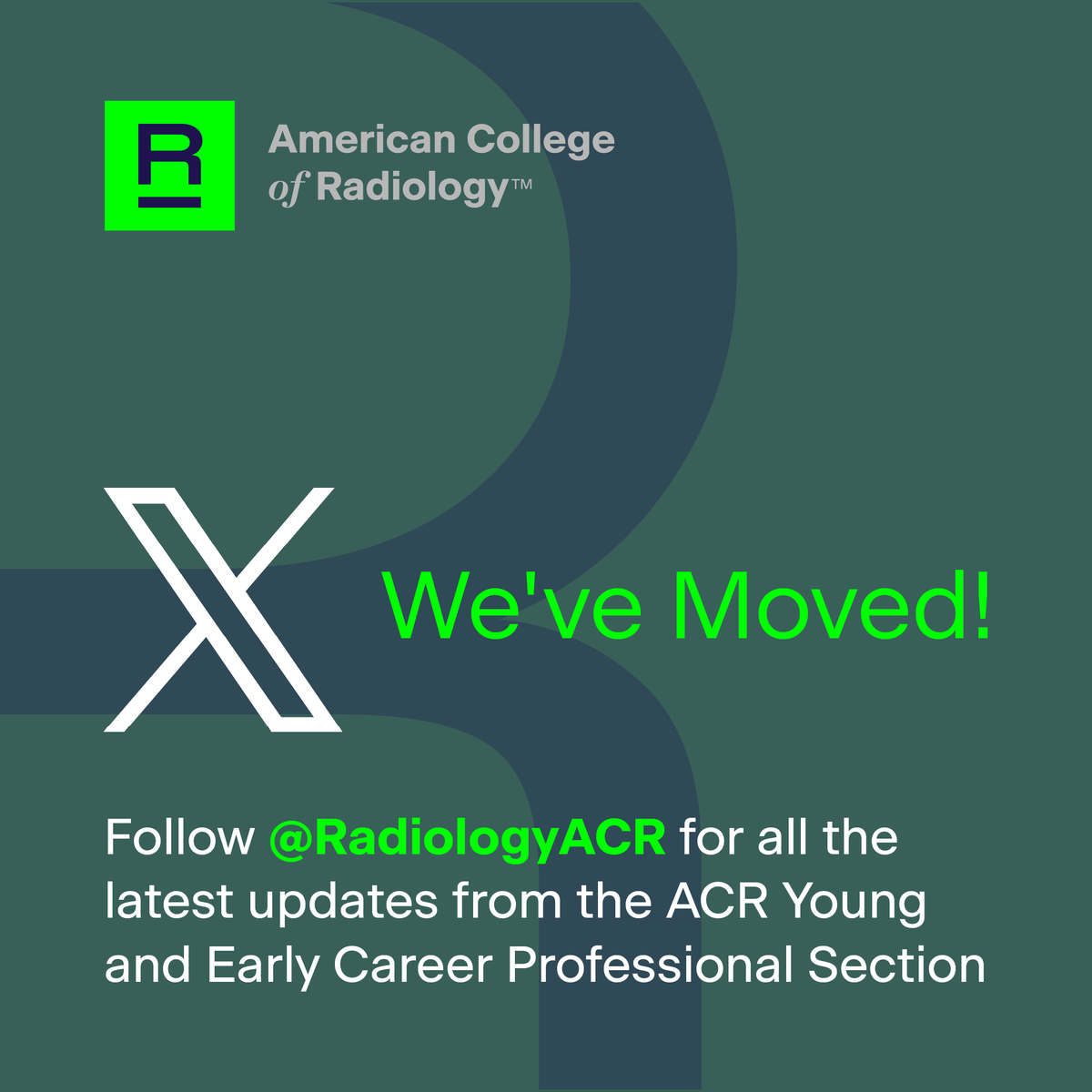 ACR YPS (@acryps) on Twitter photo 🚨 We’ve moved! 🚨
For all the latest ACR YPS information, resources and events, follow <a href="/RadiologyACR/">American College of Radiology</a> and use #ACRYPS. 🚨 We’ve moved! 🚨
For all the latest ACR YPS information, resources and events, follow <a href="/RadiologyACR/">American College of Radiology</a> and use #ACRYPS.