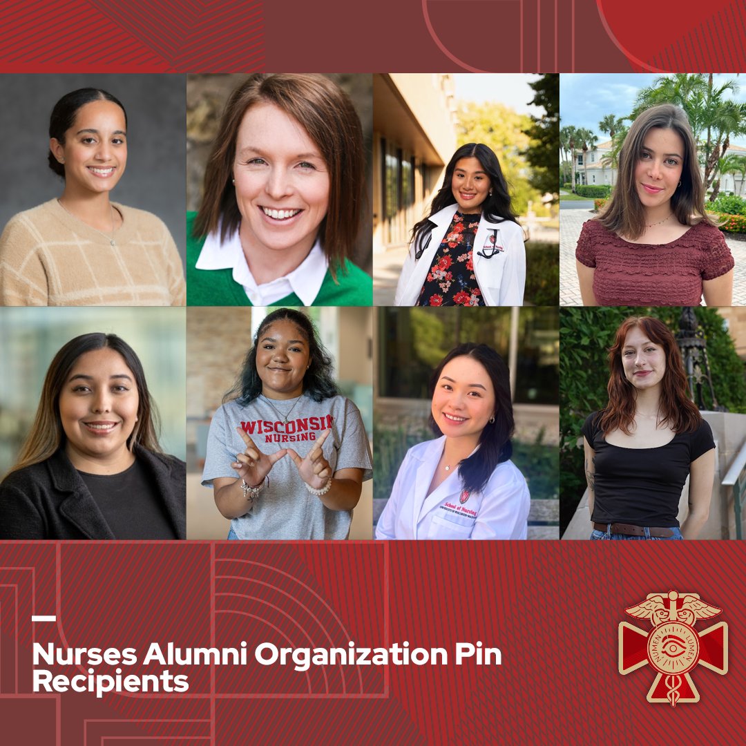 Meet the eight 2025 UW Nurses Alumni Organization (NAO) Pin Recipients! Each year, select pins are passed from an alum to a new graduate as a symbol of their achievement and promise. Read about their journeys at ow.ly/pEM150VPv3X #PinningCeremony #UWGrad #BadgerNurses