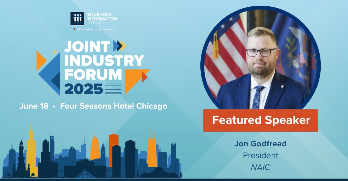 We’re excited to welcome <a href="/NdGodfread/">Jon Godfread</a>, President of @NAIC and North Dakota Insurance Commissioner, to the #JIF2025 stage! He’ll share insights on regulatory trends, the industry’s role in shaping policy, and what’s ahead in 2025 and beyond.

Register now: bit.ly/4cfWqLV
