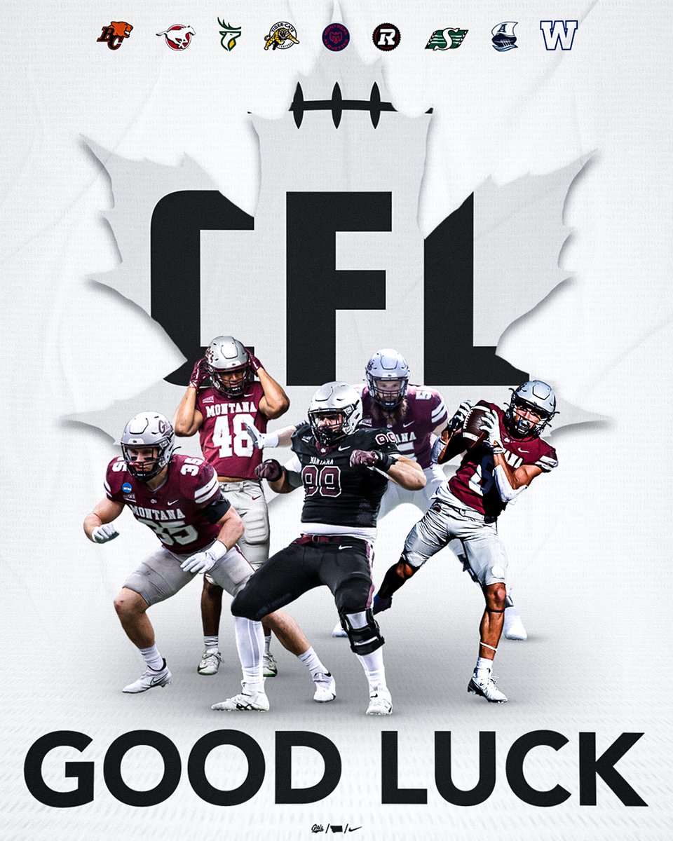Montana Griz Football (@montanagrizfb) on Twitter photo As the <a href="/CFL/">CFL</a> opens training camp this week, 𝑮𝑶𝑶𝑫 𝑳𝑼𝑪𝑲 to all our guys headed up north! 👏
#GoGriz / #NextLevelGriz / <a href="/hillb32/">Braxton Hill</a> / <a href="/haydenharris46/">Hayden Harris</a> / <a href="/ajgubner/">Alex Gubner</a> / Chris Walker / <a href="/K_Whitey_12/">Keelan White</a> As the <a href="/CFL/">CFL</a> opens training camp this week, 𝑮𝑶𝑶𝑫 𝑳𝑼𝑪𝑲 to all our guys headed up north! 👏
#GoGriz / #NextLevelGriz / <a href="/hillb32/">Braxton Hill</a> / <a href="/haydenharris46/">Hayden Harris</a> / <a href="/ajgubner/">Alex Gubner</a> / Chris Walker / <a href="/K_Whitey_12/">Keelan White</a>