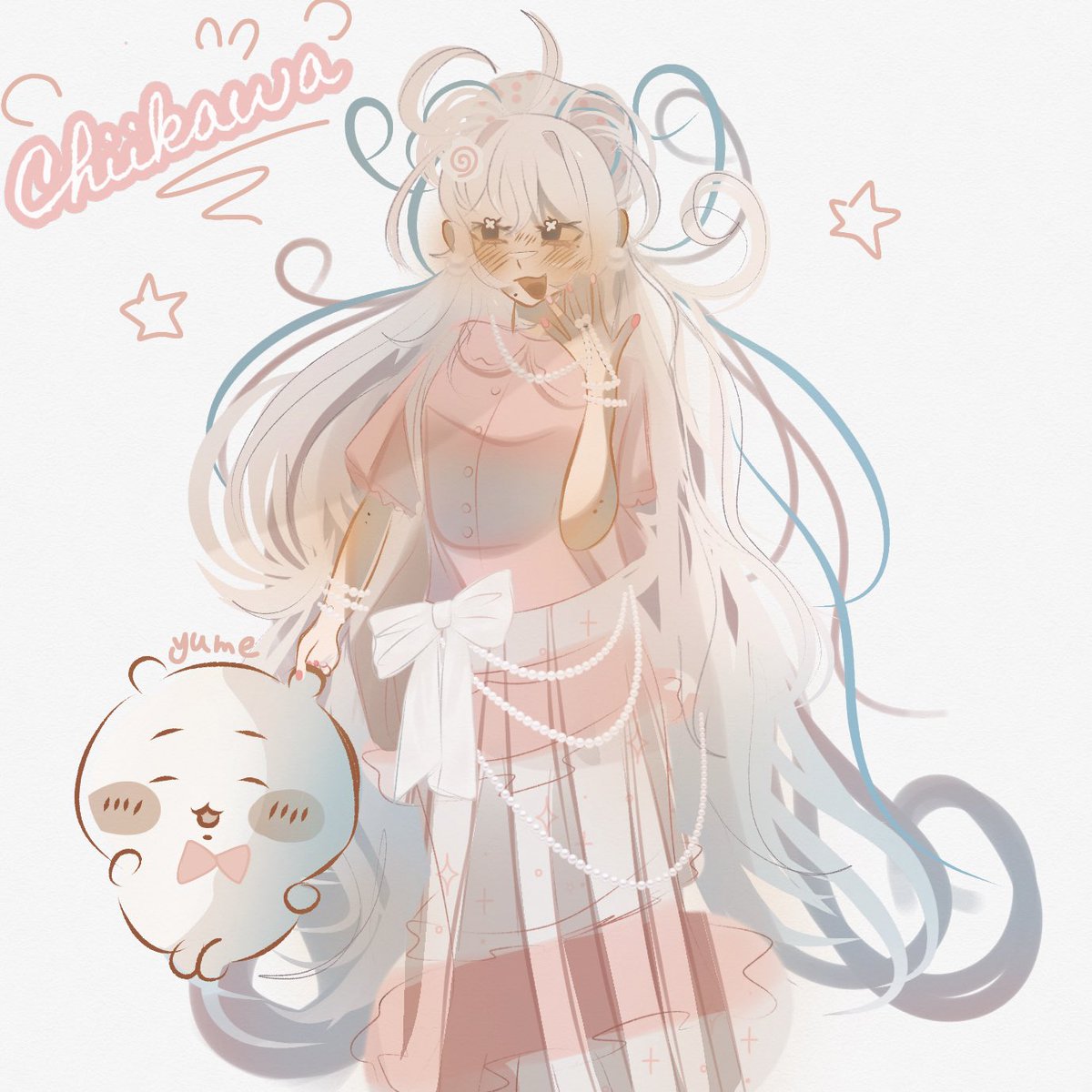 Chiikawa as a human girl!! #chiikawa #artmoots #design #characterdesign #chiikawatwt