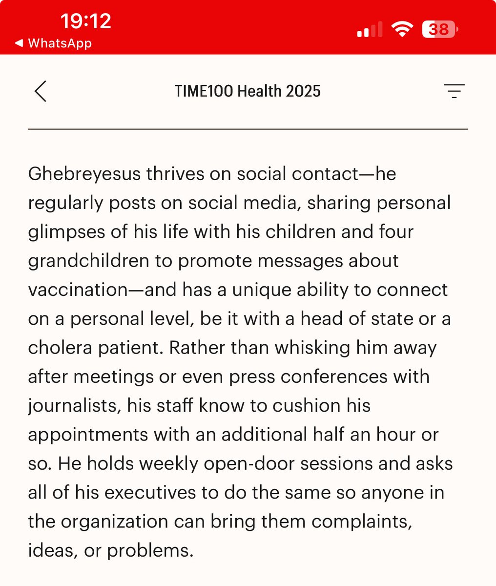Aleksandra Kuzmanovic (@kuzmanovica) on Twitter photo Congratulations <a href="/DrTedros/">Tedros Adhanom Ghebreyesus</a> & <a href="/WHO/">World Health Organization (WHO)</a> colleagues.
I am super happy to see that <a href="/TIME/">TIME</a> also recognised our work on #SocialMedia to reach a wide-range of audiences with health messages. π
Thank you, <a href="/AliceParkNY/">Alice Park</a>.
#TIME100Health Congratulations <a href="/DrTedros/">Tedros Adhanom Ghebreyesus</a> & <a href="/WHO/">World Health Organization (WHO)</a> colleagues.
I am super happy to see that <a href="/TIME/">TIME</a> also recognised our work on #SocialMedia to reach a wide-range of audiences with health messages. π
Thank you, <a href="/AliceParkNY/">Alice Park</a>.
#TIME100Health