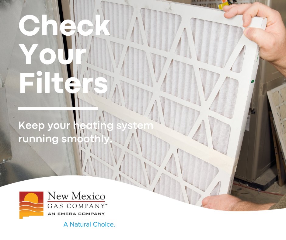 Don’t wait for colder weather to check your filters. A clean filter helps your heating system run more efficiently when you need it - and can help you save energy. For more tips and rebates, visit nmgcgetrebates.com.