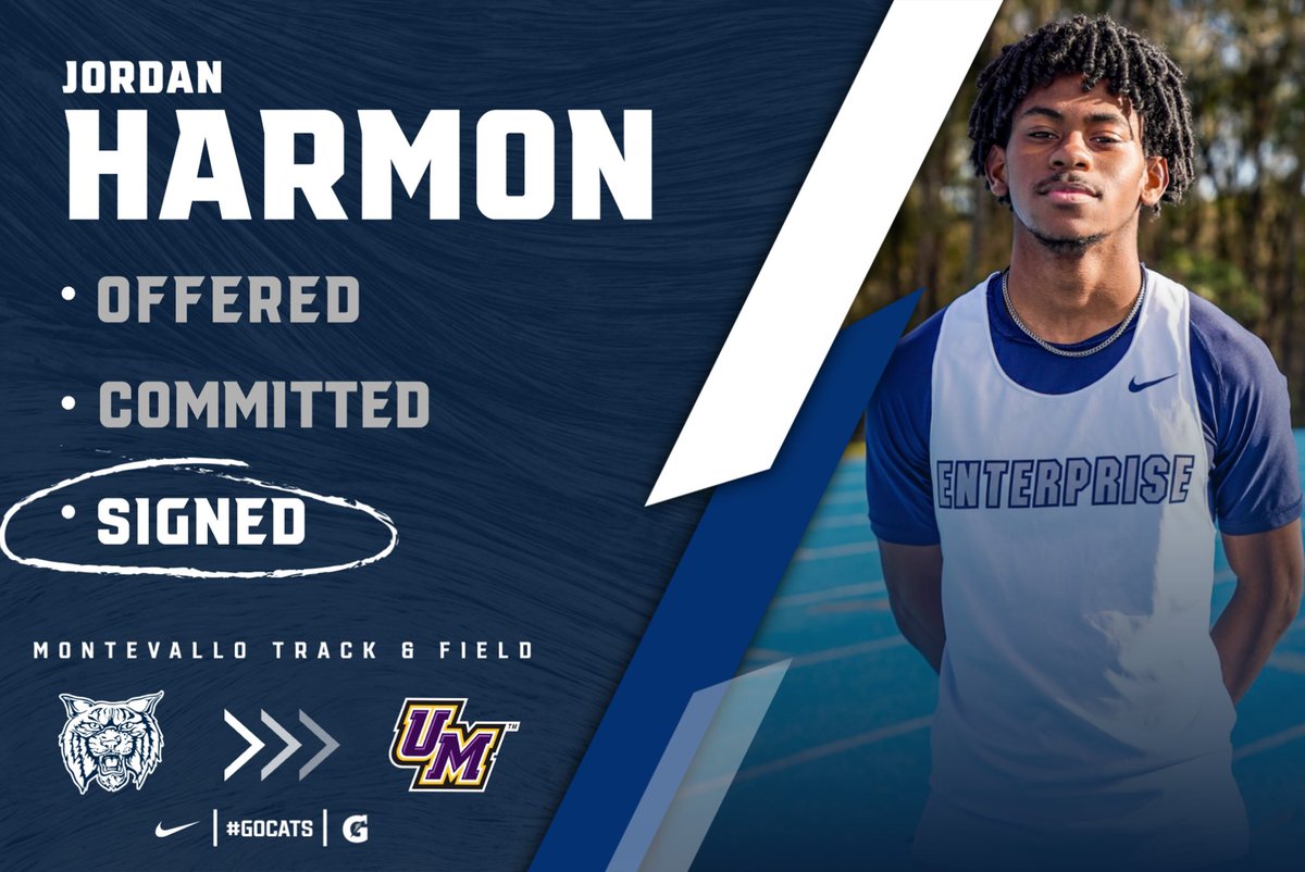 EnterpriseTF's tweet image. Congratulations to Jordan Harmon on signing today to continue his academic & athletic career with the Montevallo Falcons! | #GoCats | #GoFalcons