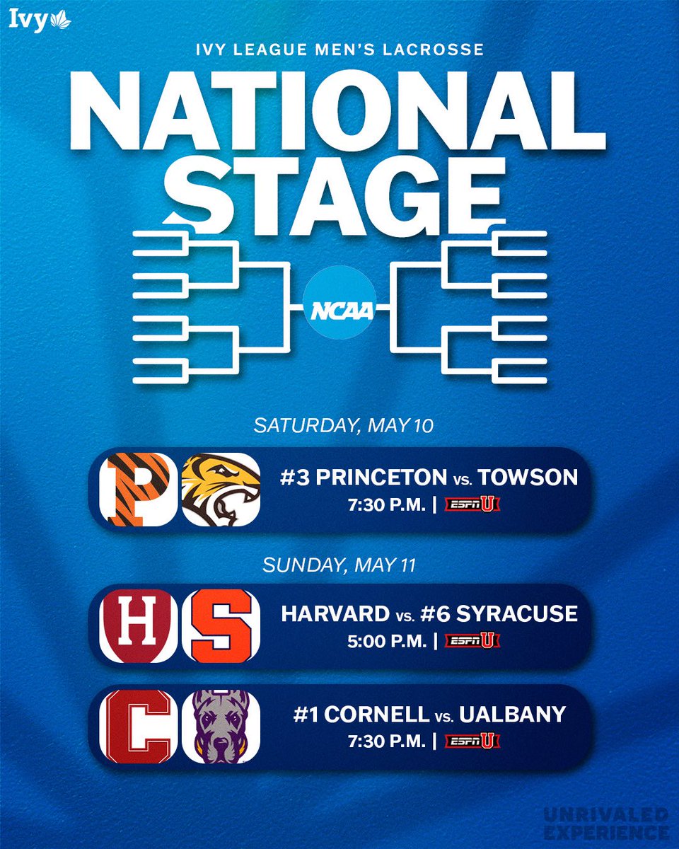 MAY MADNESS. 

Earlier this week, SEVEN Ivy League lacrosse programs — 4 women’s and 3 men’s — punched their tickets to the <a href="/NCAALAX/">NCAA Lacrosse</a> Tournaments. It is the NINTH time this academic year that the league has earned MULTIPLE bids into a NCAA postseason bracket. 

Action starts
