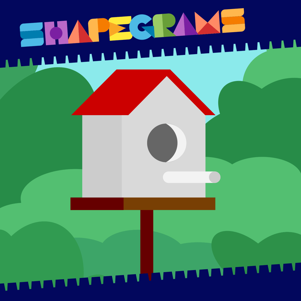 The Birdhouse Shapegram drawn with a bit of persPECKtive. 🐦

It's EGGciting to construct digital art by arranging shapes.

Flock to shapegrams.com/birdhouse to get a copy in Google Slides or Google Drawings.

Level = Growing Green
⬜️🟩⬜️⬜️⬜️